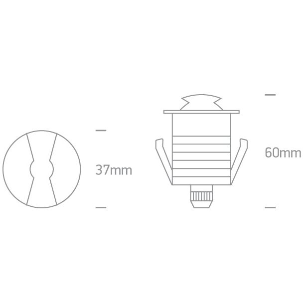 ONE LIGHT 69042B/AL/W Diaselo 2 aluminiowy wpust COB LED 3000K 1W IP67