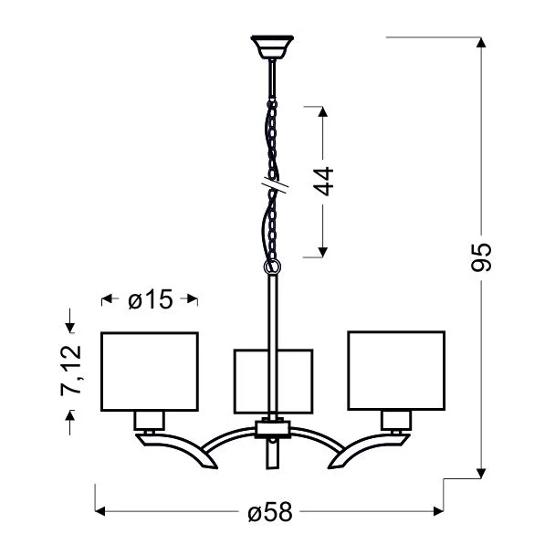 CANDELLUX 33-04208 DRAGA ZWIS 3X60W E27 KREMOWY