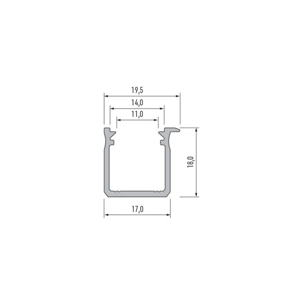 LED LABS 10-0000-93 Profil LED LUMINES typ J czarny anodowany 1 m