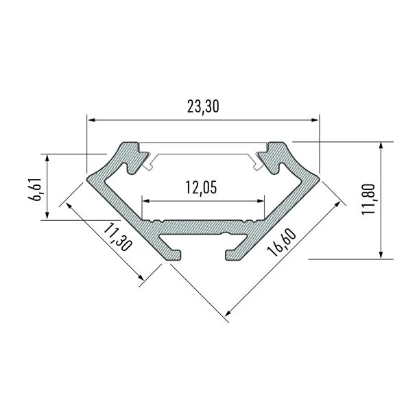 LED LABS 10-0032-10 Profil LED LUMINES typ C czarny anodowany 1 m