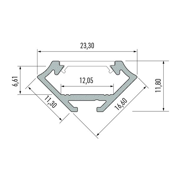 LED LABS 10-0034-30 Profil LED LUMINES typ C srebrny anodowany 3 m