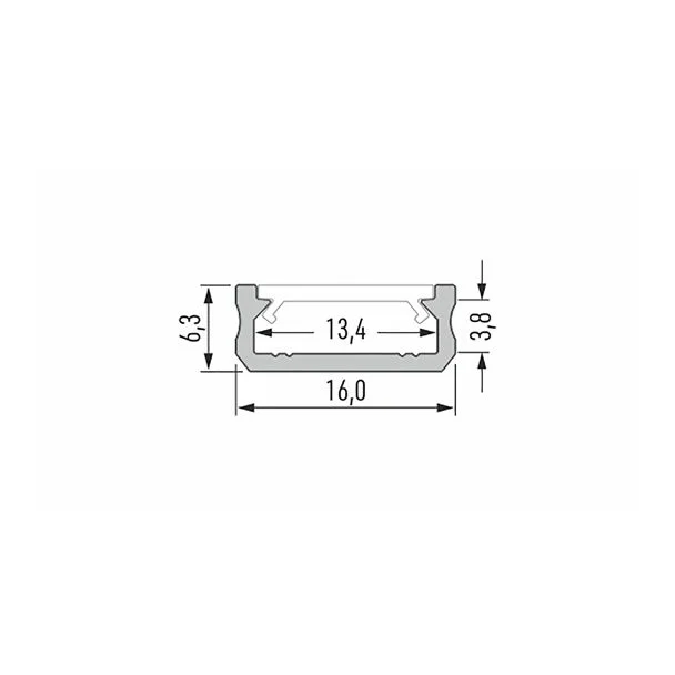 LED LABS 10-0042-10 Profil LED LUMINES typ D czarny anodowany 1 m