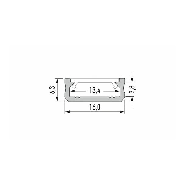 LED LABS 10-0043-20 Profil LED LUMINES typ D inox anodowany 2,02 m