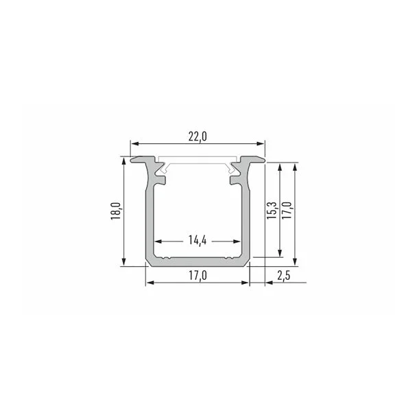LED LABS 10-0070-10 Profil LED LUMINES typ G surowy 1 m