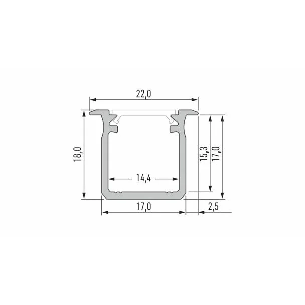 LED LABS 10-0070-20 Profil LED LUMINES typ G surowy 2,02 m