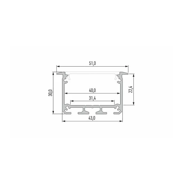 LED LABS 10-0125-10 Profil LED LUMINES typ INSO czarny lakierowany 1 m