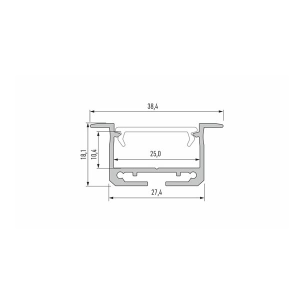 LED LABS 10-0224-10 Profil LED LUMINES typ inSileda srebrny anodowany 1 m