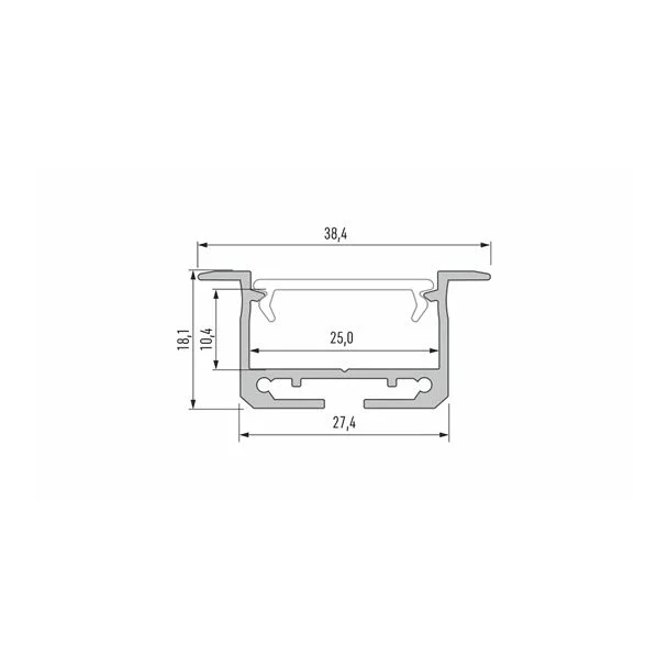 LED LABS 10-0224-10 Profil LED LUMINES typ inSileda srebrny anodowany 1 m