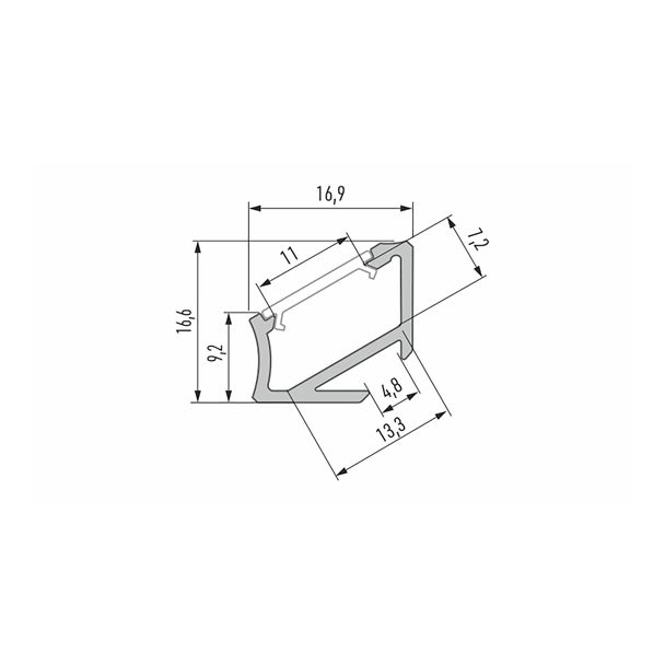 LED LABS 10-0450-10 Profil LED LUMINES typ H surowy 1 m