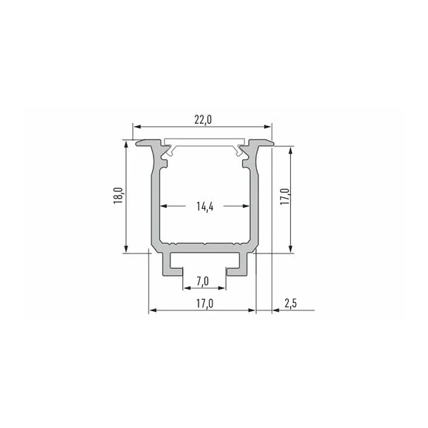 LED LABS 10-0700-30 Profil LED LUMINES typ W surowy 3 m