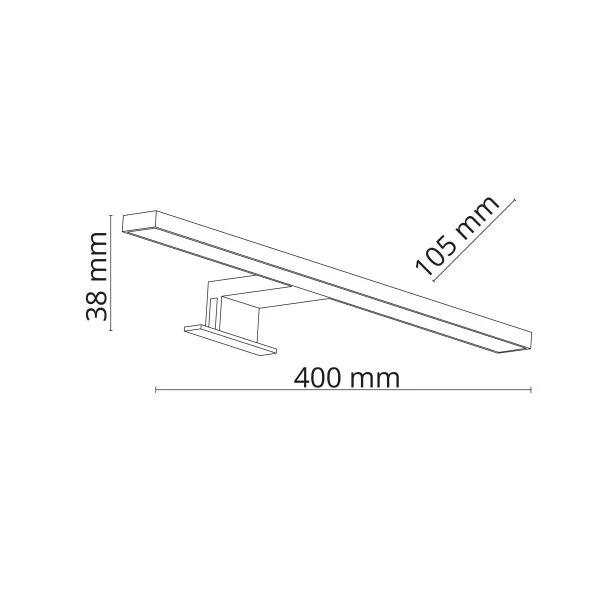 TK-LIGHTING 6352 LEITO BLACK KINKIET 2w1 LED 8W 40cm