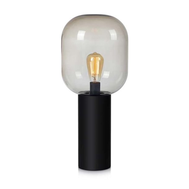 MARKSLOJD 107479 BROOKLYN lampa stołowa 1L 56cm Black/Smoke