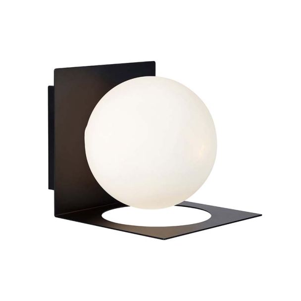 MARKSLOJD 107495 ZENIT lampa ścienna 1L IP44 Black/Opal