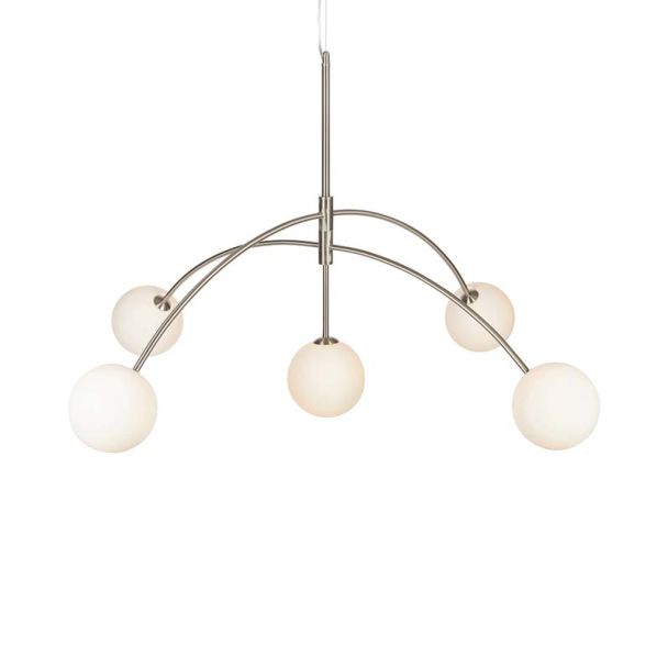 MARKSLOJD 107559 HEAVEN lampa wisząca 5L Steel/Opal