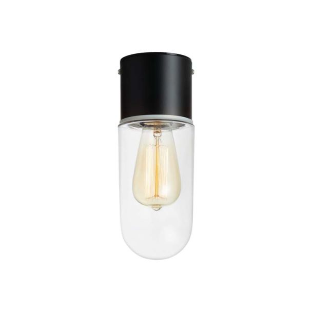 MARKSLOJD 107796 ZEN lampa sufitowa 1L Black/Clear IP44