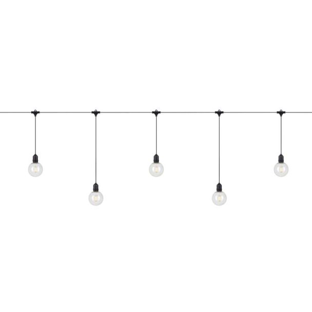 MARKSLOJD 108021 GARDEN 24 DECO LIGHT CHAIN 10L START BLACK/CLEAR