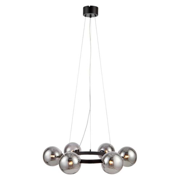 MARKSLOJD 108051 CIRCLE lampa wisząca 6L Black/Smoke
