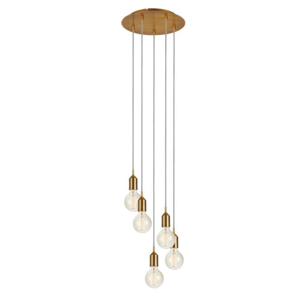 MARKSLOJD 108100 BRONX lampa wisząca 5L Okrągła Brązowa
