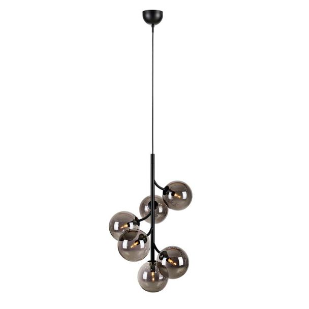 MARKSLOJD 108108 CALLISTO lampa wisząca 6L Czarny/Przydymiony