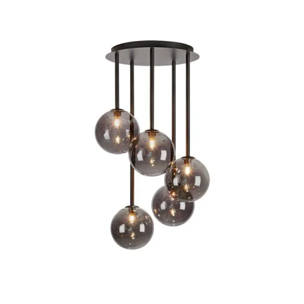 MARKSLOJD 108111 UNIVERSE lampa sufitowa 5L Czarny/Przydymiony