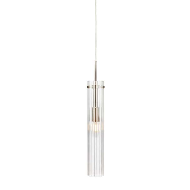 MARKSLOJD 108112 TUBO lampa wisząca 1L Stal/Przezroczysty