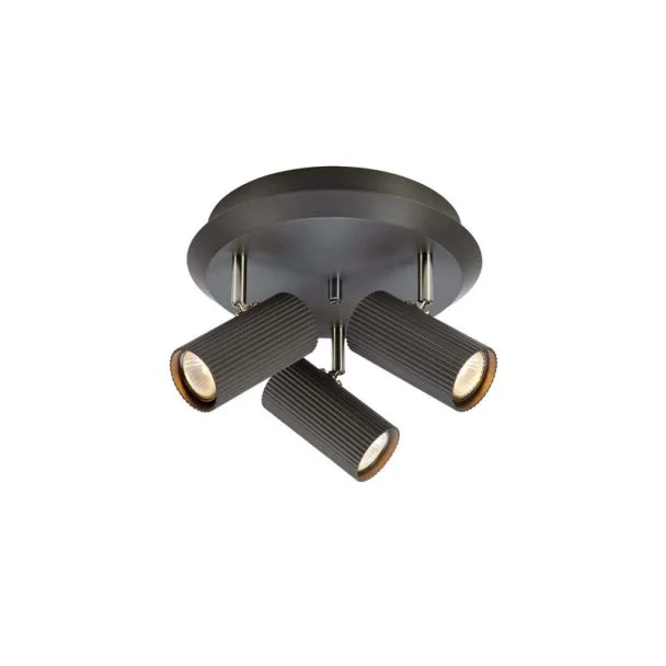 MARKSLOJD 108471 COSTILLA lampa sufitowa Round 3L Dark Grey/Satin Nickel