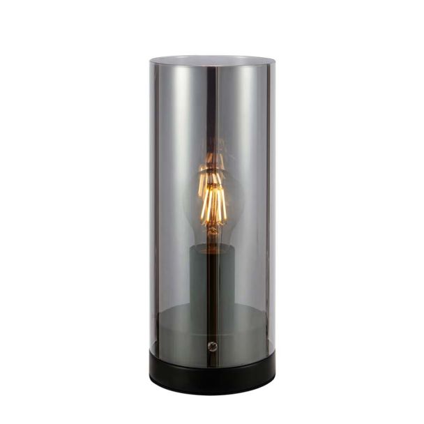 MARKSLOJD 108734 POST lampa stołowa 1L 12cm Black/Plated Smoke