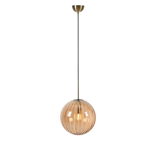 MARKSLOJD 108763 FENGARI lampa wisząca 1L Antique Brass/Amber