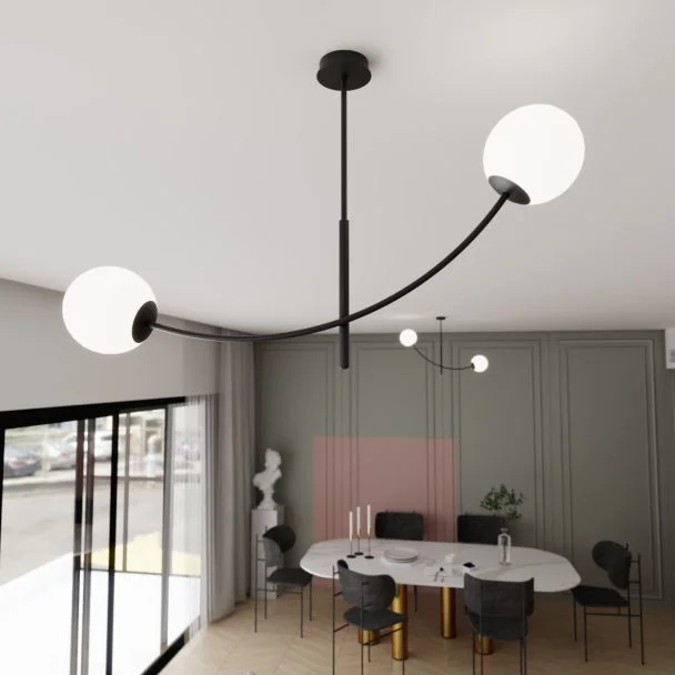 EMIBIG 1102/2 LAMPA SUFITOWA HUNTER 2 BLACK/OPAL