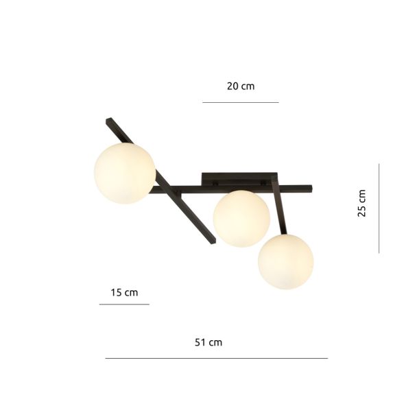 EMIBIG 1103/3 LAMPA SUFITOWA SMART 3 BLACK/OPAL