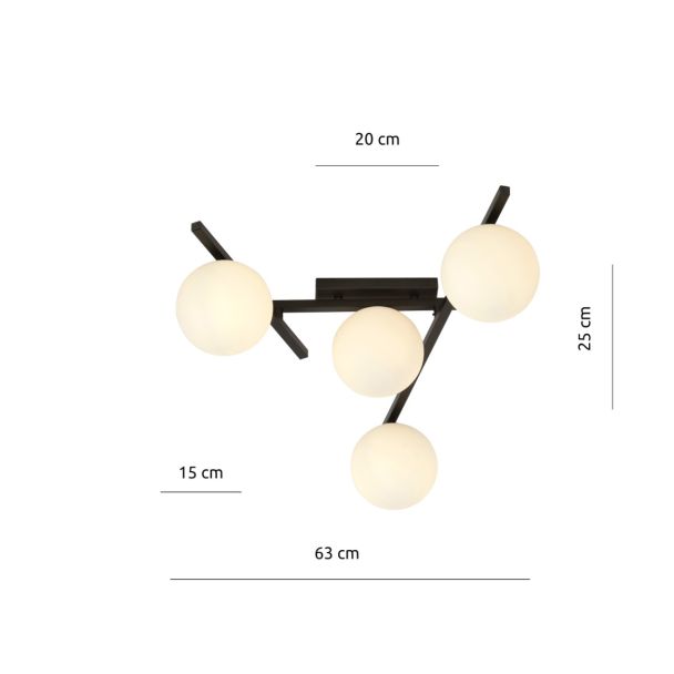 EMIBIG 1103/4 LAMPA SUFITOWA SMART 4 BLACK/OPAL