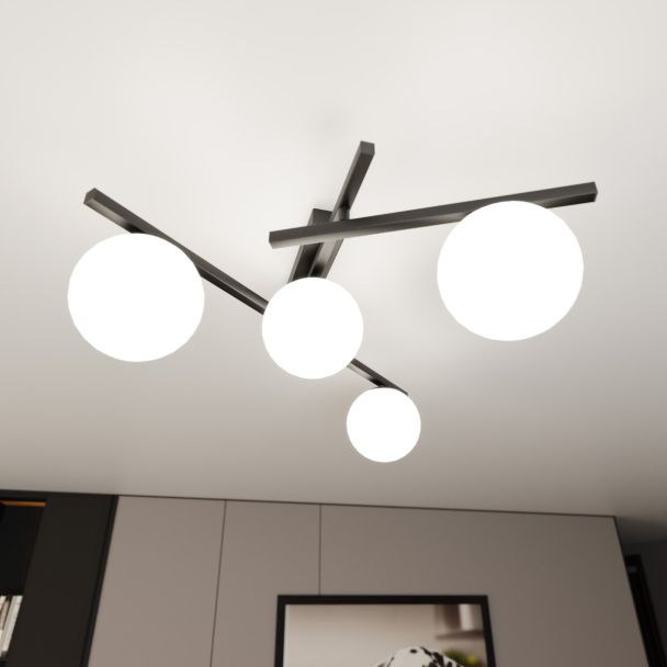 EMIBIG 1103/4 LAMPA SUFITOWA SMART 4 BLACK/OPAL