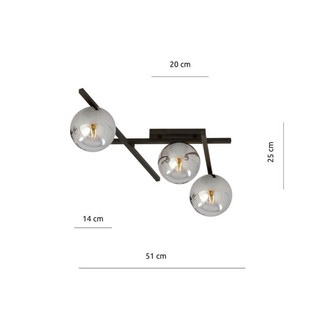 EMIBIG 1104/3 LAMPA SUFITOWA SMART 3 BLACK/GRAFIT
