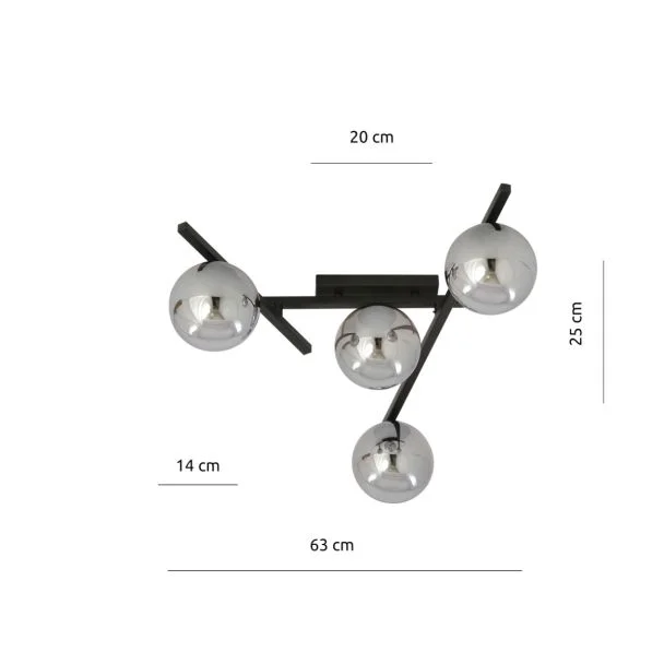 EMIBIG 1104/4 LAMPA SUFITOWA SMART 4 BLACK/GRAFIT