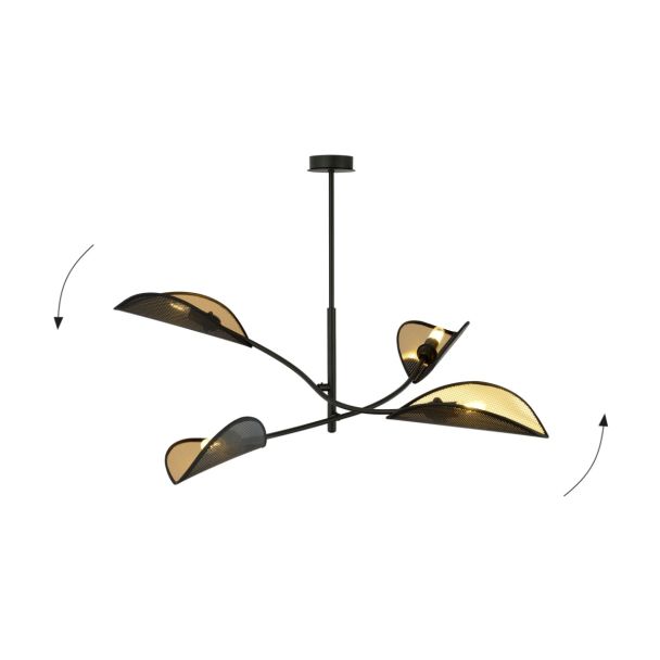 EMIBIG 1106/4 LAMPA SUFITOWA LOTUS 4 BLACK/GOLD