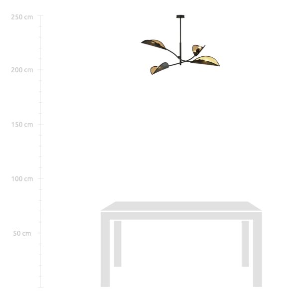EMIBIG 1106/4 LAMPA SUFITOWA LOTUS 4 BLACK/GOLD