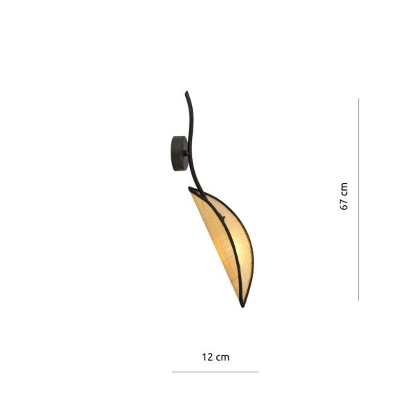 EMIBIG 1108/K1 KINKIET LOTUS K1 BLACK/RATTAN