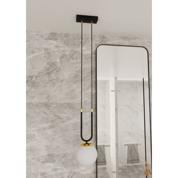 EMIBIG 1112/1 LAMPA WISZĄCA GLAM 1 BLACK/OPAL