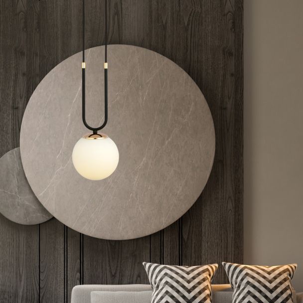EMIBIG 1112/1 LAMPA WISZĄCA GLAM 1 BLACK/OPAL