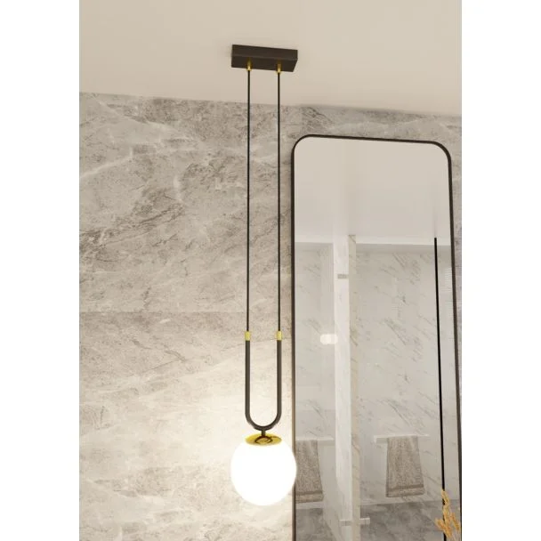 EMIBIG 1112/1 LAMPA WISZĄCA GLAM 1 BLACK/OPAL