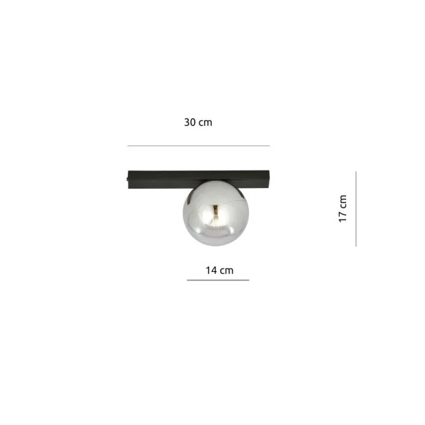 EMIBIG 1122/1 LAMPA SUFITOWA FIT 1 BLACK/GRAFIT