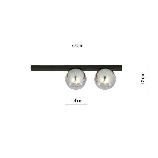 EMIBIG 1122/2 LAMPA SUFITOWA FIT 2 BLACK/GRAFIT