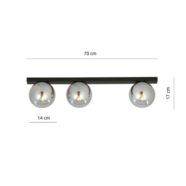 EMIBIG 1122/3 LAMPA SUFITOWA FIT 3 BLACK/GRAFIT