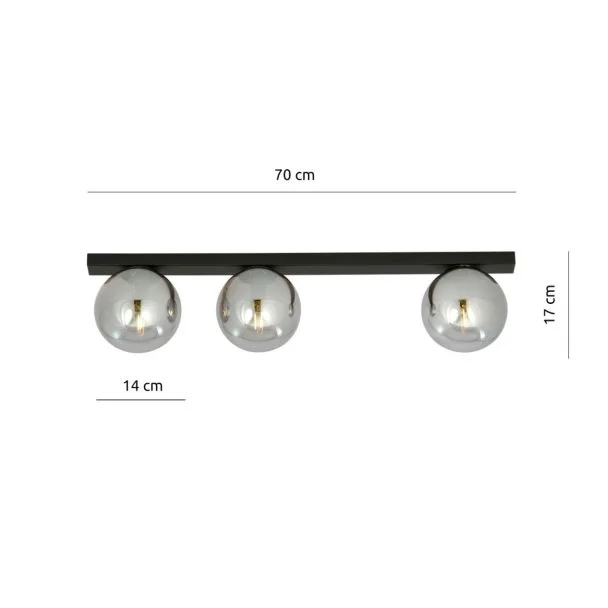 EMIBIG 1122/3 LAMPA SUFITOWA FIT 3 BLACK/GRAFIT