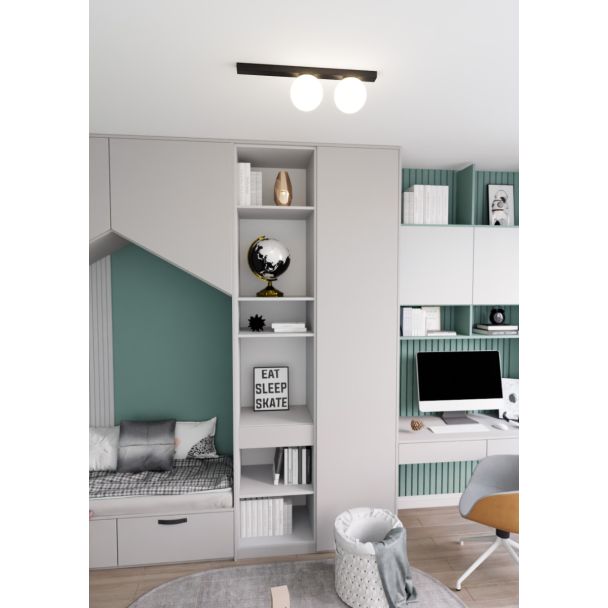EMIBIG 1124/2 LAMPA SUFITOWA FIT 2 BLACK/OPAL