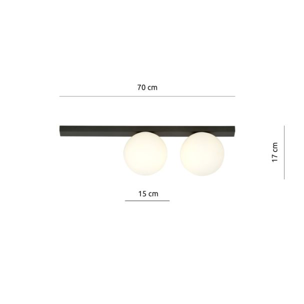 EMIBIG 1124/2 LAMPA SUFITOWA FIT 2 BLACK/OPAL
