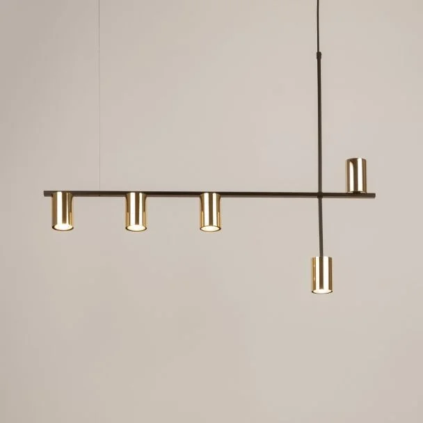SIGMA 33693 Vendo 5 lampa wisząca czarny,mosiądz