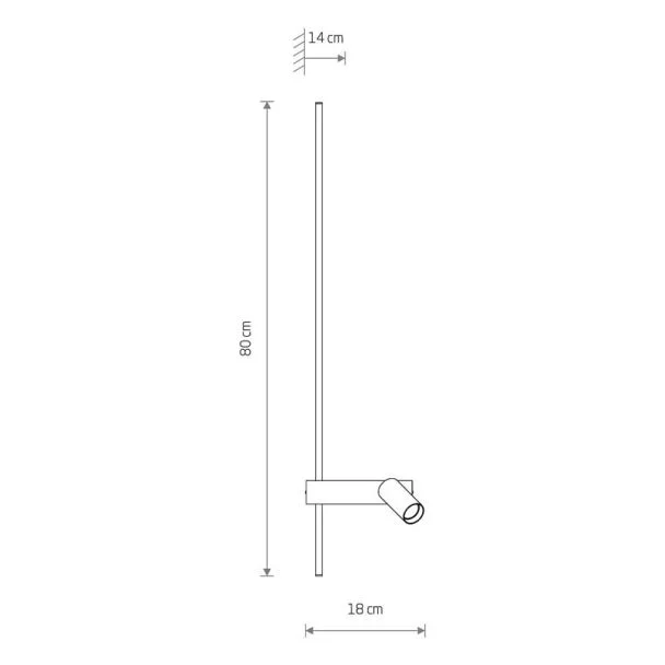 NOWODVORSKI 11578 EASY LED LEFT kinkiet regulowany z włącznikiem