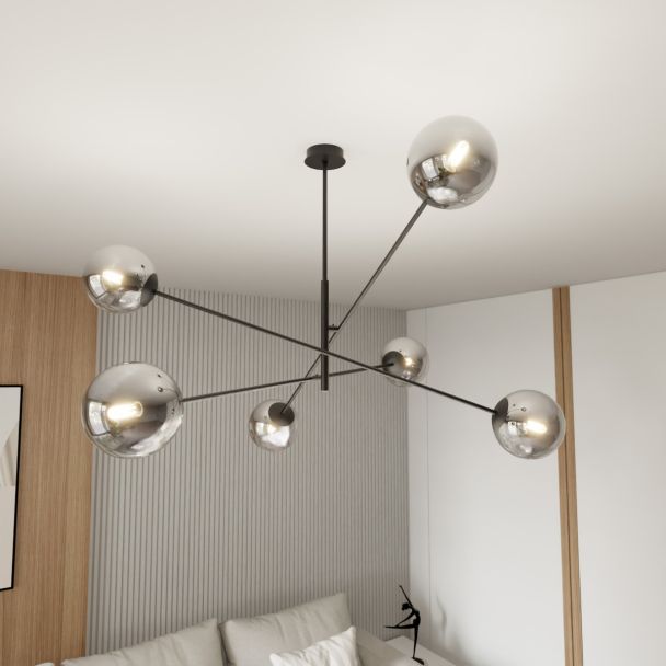 EMIBIG 1167/6 LAMPA SUFITOWA LINEAR 6 BLACK/GRAFIT