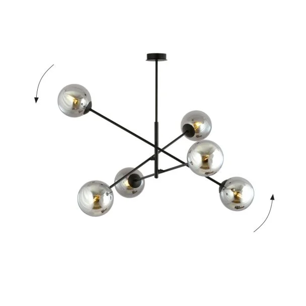 EMIBIG 1167/6 LAMPA SUFITOWA LINEAR 6 BLACK/GRAFIT